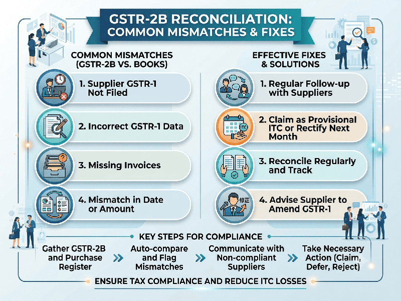 GSTR-2B Reconciliation: Common Mismatches and Fixes