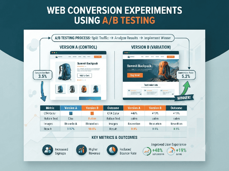 Web Conversion Experiments Using A/B Testing